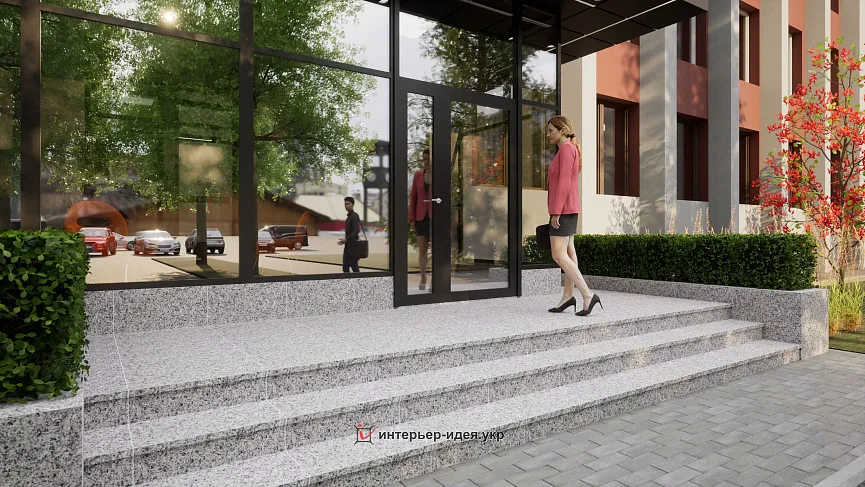 Вхідна група офісного центру в місті Черкаси