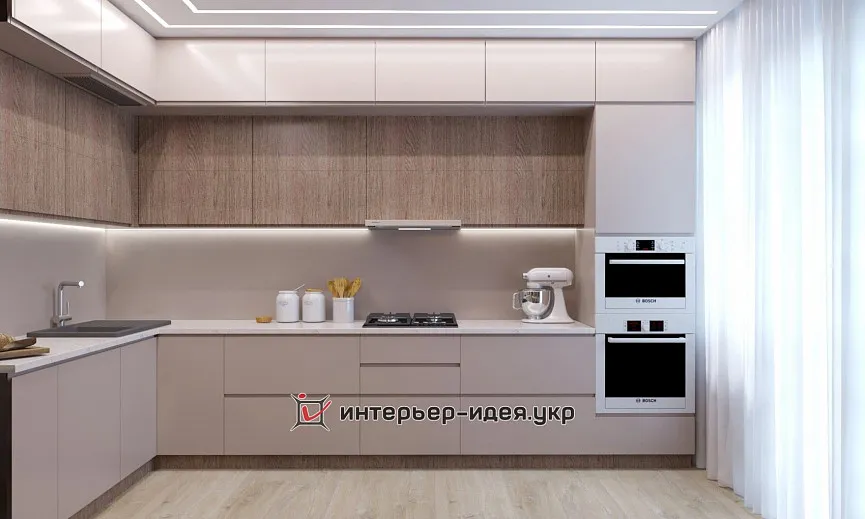 Кухня-студія з ефектними деталями