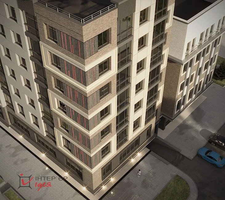 Дизайн фасаду багатоповерхівки в центрі Черкас