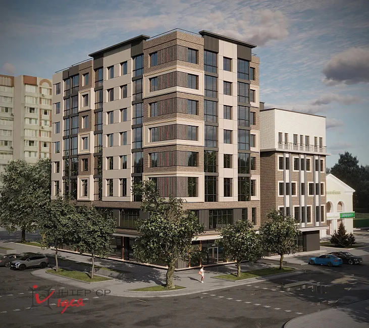 Дизайн фасаду багатоповерхівки в центрі Черкас