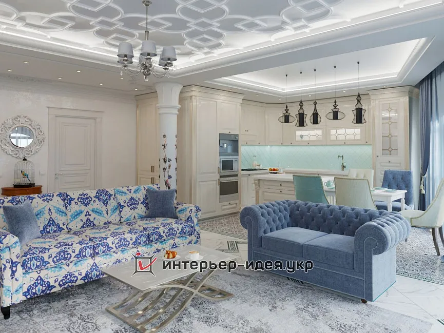 Дизайн студії в класиці з нотками сходу