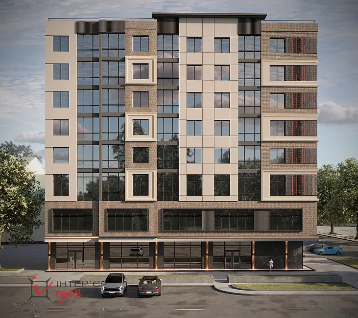 Дизайн фасаду багатоповерхівки в центрі Черкас