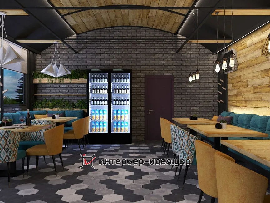 Різноманіття деталей в дизайні піцерії Атлантида