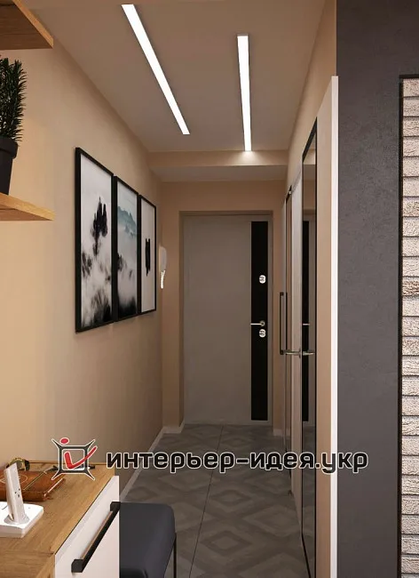 Компактна кухня-студія з елементами лофт