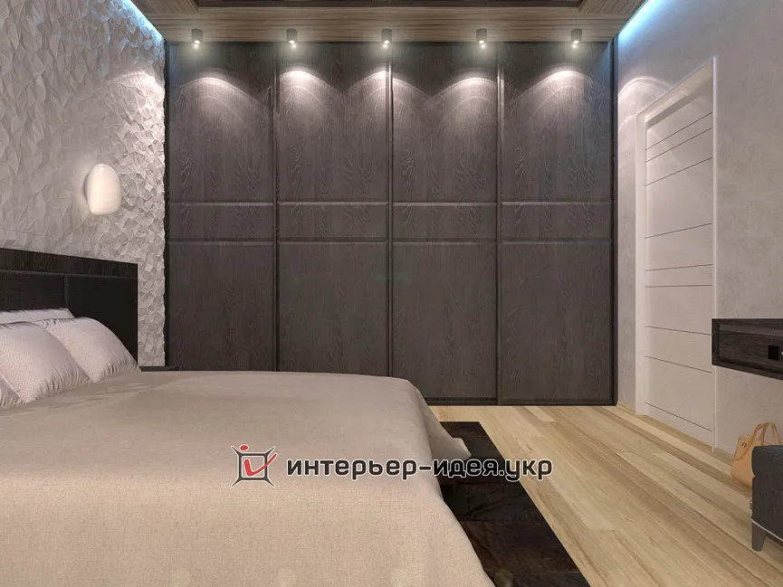 Дизайн спальні з ефектом зоряного неба на стелі