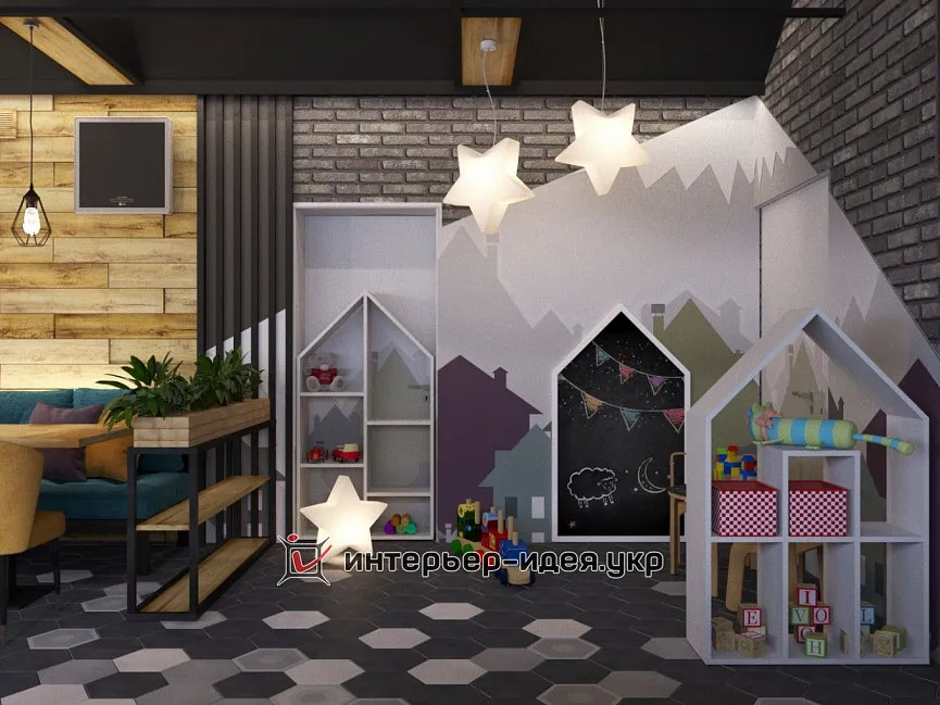 Різноманіття деталей в дизайні піцерії Атлантида