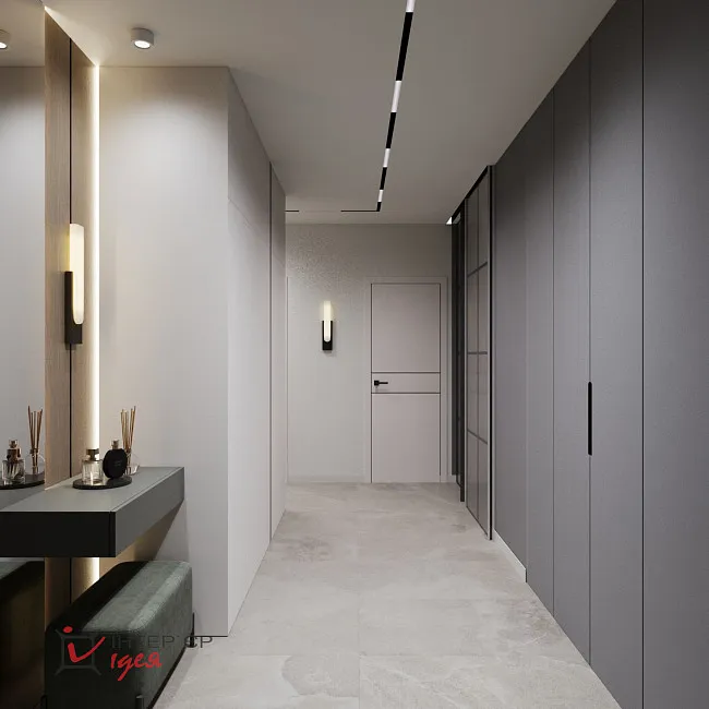 Передпокій 13,5 м2 в стилі учасний мінімалізм