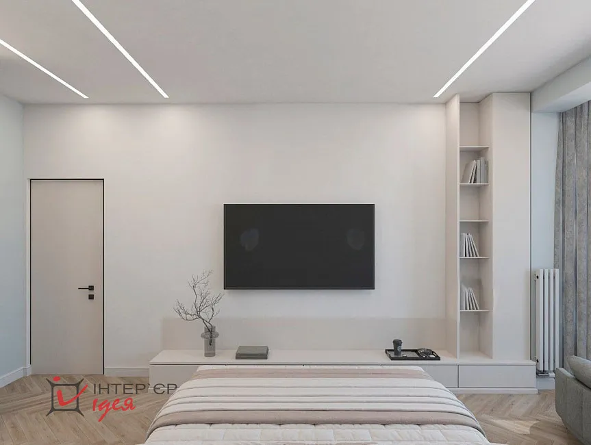 Гостьова спальня у м'яких блакитних тонах