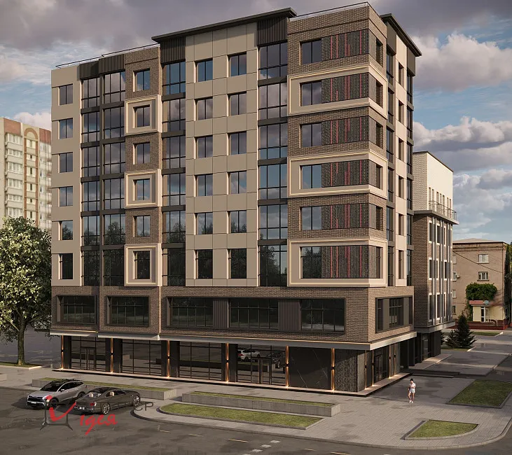 Дизайн фасаду багатоповерхівки в центрі Черкас