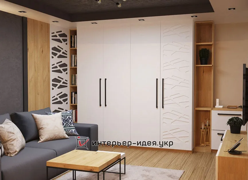 Компактна кухня-студія з елементами лофт